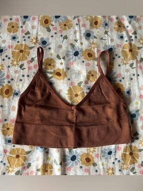 Ribbed Rust Brown Bralette